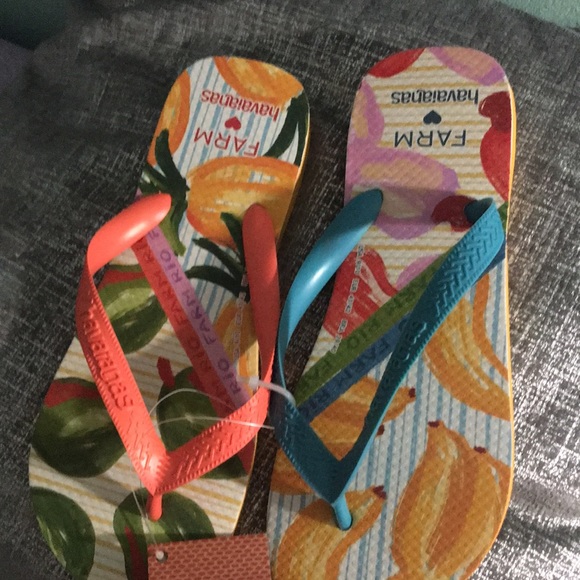 havaianas Farm Tropical Fruit/Orange Citrus Sandals NWT Size 9-10 - Picture 4 of 12